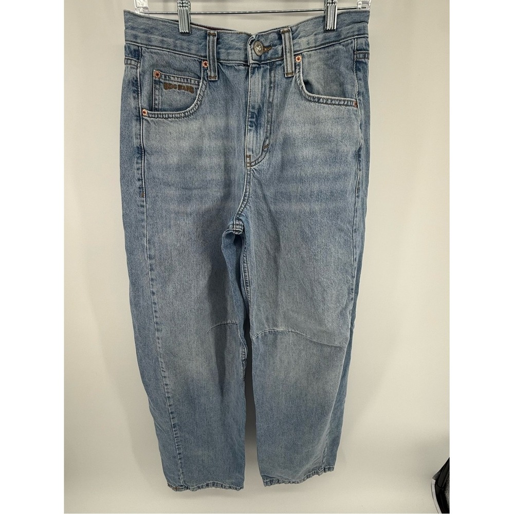 BDG Urban Outfitters Cinch Back Baggy High Rise Light Wash Jeans 27W